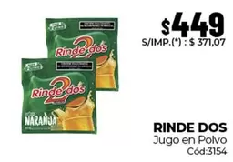 Rinde Dos - Jugo en Polvo Naranja