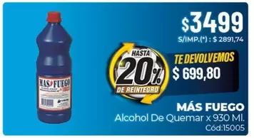 Mas - Alcohol De Quemar x 930 Ml. Cód:15005