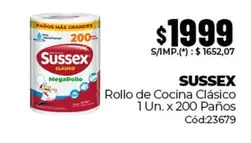 Sussex - Rollo de Cocina Clásico 1 Un. x 200 Paños Cód:23679