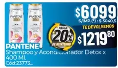 Pantene - Shampoo y Acondicionador Detox x 400 Ml. Cód:23773