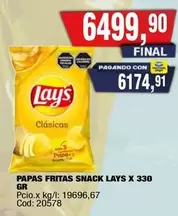 X$ - Papas Fritas Snack X 330 GR