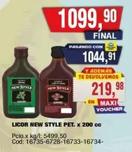 New Style - LICOR NEW STYLE PET. x 200 cc