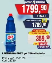 odex - LAVANDINA ODEX gel 700ml botella Cod: 28320