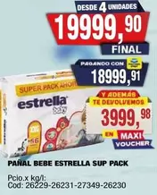 Estrella - PAÑAL BEBE SUP PACK