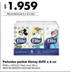 Elite - Pañuelos pocket x 6 un