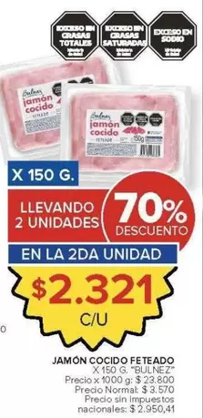 X$ - JAMÓN COCIDO FETEADO