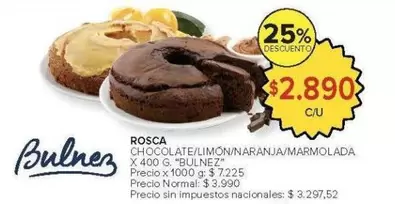 X$ - ROSCA CHOCOLATE/LIMÓN/NARANJA/MARMOLADA