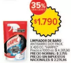 Harpic - LIMPIADOR DE BA
O ANTISARRO DOY PACK