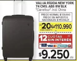 Carrefour - VALIJA RÍGIDA NEW YORK 74 CMS. ABS 8W BLK