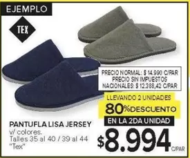 PANTUFLA LISA JERSEY