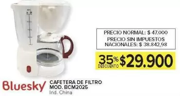 Bluesky - CAFETERA DE FILTRO MOD. BCM2025