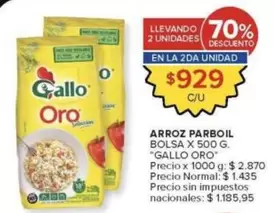 Gallo Oro - ARROZ PARBOIL BOLSA