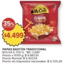 X$ - PAPAS BASTÓN TRADICIONAL