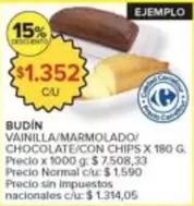 Carrefour - BUDIN VAINILLA/MARMOLADO/CHOCOLATE/CON CHIPS