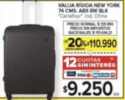 Carrefour - VALIJA RÍGIDA NEW YORK 74 CMS. ABS 8W BLK