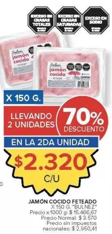 X$ - JAMÓN COCIDO FETEADO