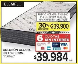 X$ - COLCHÓN CLASSIC 80 X 190 CMS.
