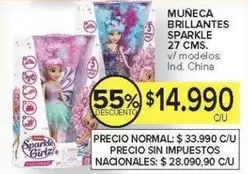 MUÑECA BRILLANTES SPARKLE 27 CMS.