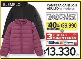 CAMPERA CANELÓN ADULTO