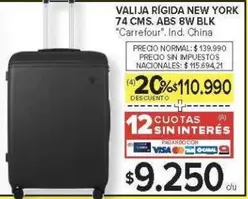 Carrefour - VALIJA RÍGIDA NEW YORK 74 CMS. ABS 8W BLK