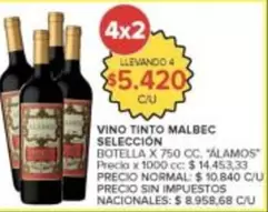 X$ - VINO TINTO MALBEC SELECCION