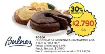 X$ - Rosca Chocolate/Limon/Naranja/Marmolada