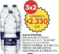 Glaciar - AGUA MINERAL SIN GAS BAJO SODIO