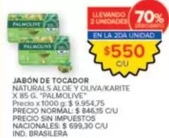Palmolive - JABÓN DE TOCADOR NATURALS ALOE Y OLIVA/KARITE