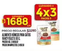 ALIMENTO HÚMEDO PARA GATOS FANCY FEAST X 85 G