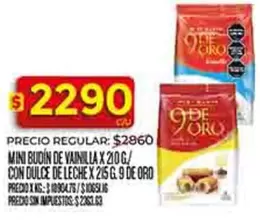 9 de oro - MINI BUDÍN DE VAINILLA CON DULCE DE LECHE