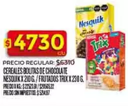 Nesquik - CEREALES BOLITAS DE CHOCOLATE / FRUTADOS