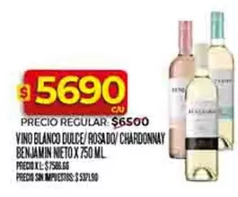 Benjamin - VINO BLANCO DULCE/ROSA DO CHARDONNAY