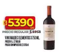 Elementos - VINO MALBEC ELEMENTOS