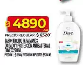 Dove - JABÓN LÍQUIDO PARA MANOS CUIDADO Y PROTECCIÓN ANTIBACTERIAL