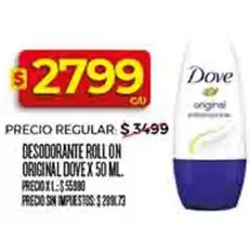 Dove - DESODORANTE ROLL ON ORIGINAL