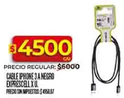 Negro - CABLE IPHONE 3 A NEGRO