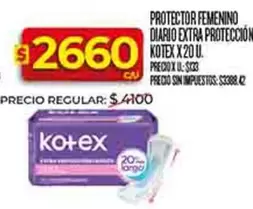 Kotex - PROTECTOR FEMENINO DIARIO EXTRA PROTECCION