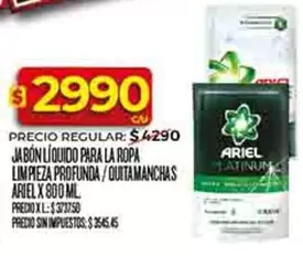 Ariel - JABÓN LÍQUIDO PARA LA ROPA LIMPIEZA PROFUNDA / QUITAMANCHAS
