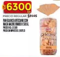 Bimbo - PAN BLANCO ARTESANO CON MASA MADRE BIMBOX