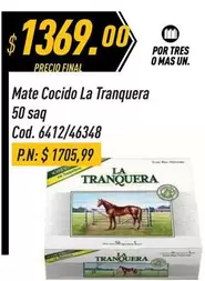La Tranquera - Mate Cocido 50 saq Cod. 6412/46348