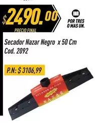 Mas - Secador Nazar Negro x 50 Cm Cod. 2092