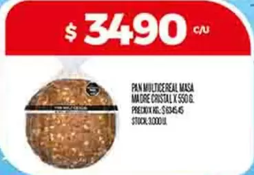Cristal - PAN MULTICEREAL MASA MADRE CRISTAL X 550G