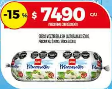 Dia - QUESO MOZZARELLA SIN LACTOSA DIAX