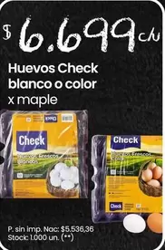 X$ - Huevos Check blanco o color
