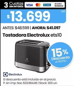 Electrolux - Tostadora  ets10