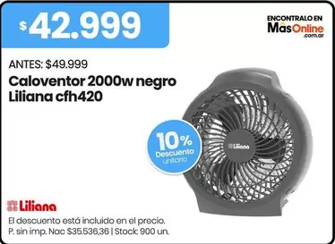 Liliana - Caloventor 2000w negro