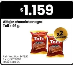 Tofi - Alfajor chocolate negro