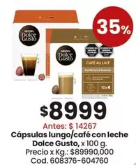 Dolce Gusto - Cápsulas lungo/café con leche