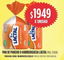 Lactal - Pan de Pancho o Hamburguesa