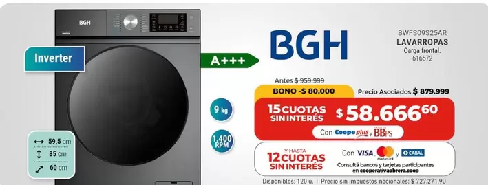 BGH - LAVARROPAS Carga frontal